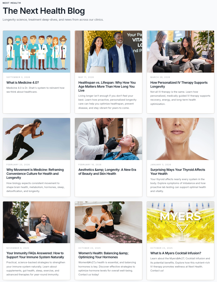 The Next Health Blog article listing